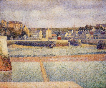 Georges Seurat Painting - port en bessin the outer harbor low tide 1888